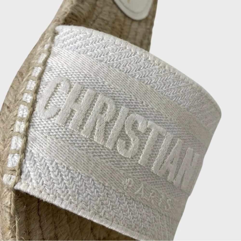 Christian Dior NEW Unworn Cream Granville Espadrille Sandals Size 35